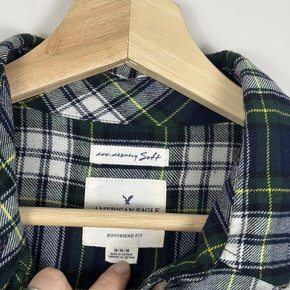 Lot-3 American Eagle Flannel Shirt Women’s Large Check Plaid Boyfriend Fit Soft - Picture 7 of 15